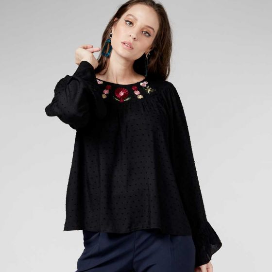 BLUSA CASUAL YAELI FASHION 2497 ~ DAMA Negro