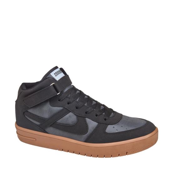 TENIS CASUAL TIPO BOTA PANAM 0357 ~ CABALLERO Negro