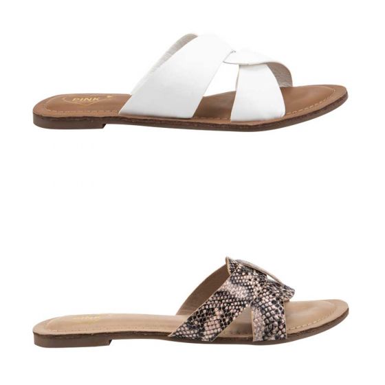 SANDALIA CASUAL PINK BY PRICE SHOES R003 ~ DAMA Blanco