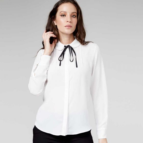 BLUSA FORMAL YAELI FASHION 4038 ~ DAMA Blanco