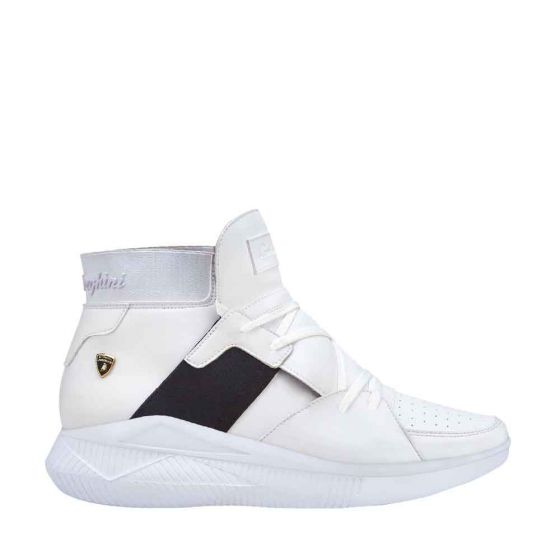 TENIS CASUALES TIPO BOTA LAMBORGHINI 7692 ~ CABALLERO Blanco