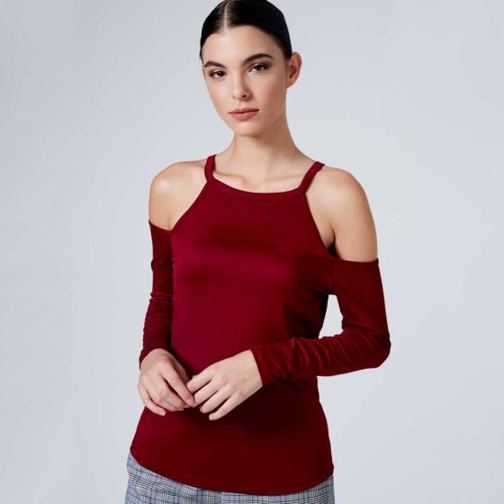 BLUSA CASUAL KAFE D012 ~ DAMA Rojo