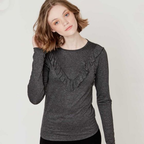 BLUSA CASUAL KAFE D004 ~ DAMA Gris