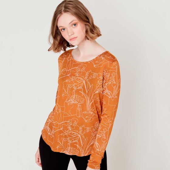 BLUSA CASUAL KAFE 9006 ~ DAMA Amarillo