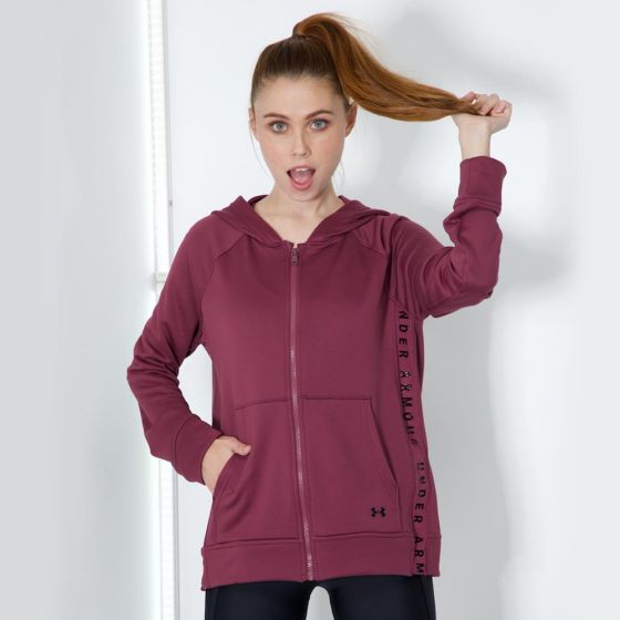 CHAMARRA CASUAL UNDER ARMOUR TECH TERRY FZ 8756 ~ DAMA Morado TRAINING
