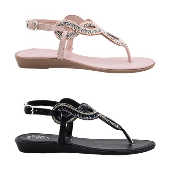 SANDALIA CASUAL PINK BY PRICE SHOES 6460 ~ DAMA Negro
