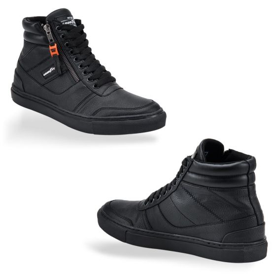 Tenis Botin Negro Caballero Suela Blanca Zapatillas De Color Negro