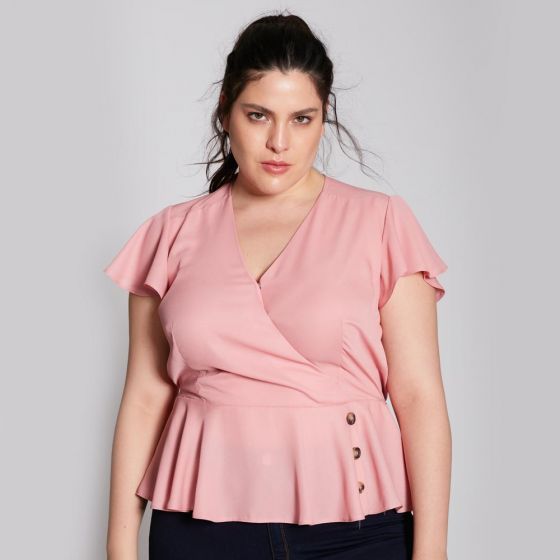 BLUSA TALLAS ESPECIALES TIERRA BENDITA PLUS 0510 ~ DAMA Rosa