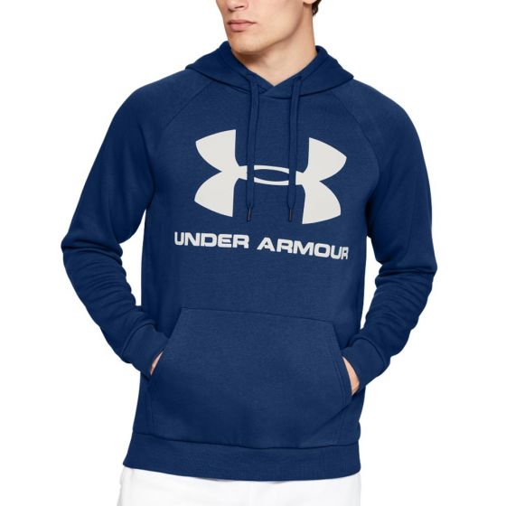 SUDADERA DEPORTIVA UNDER ARMOUR RIVAL FLEECE SPORTSTYLE LOGO HOODIE 2844 ~ CABALLERO Azul
