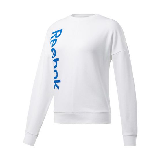 SUDADERA DEPORTIVA REEBOK TE LINEAR LOGO CREW 2745 ~ DAMA Blanco TRAINING