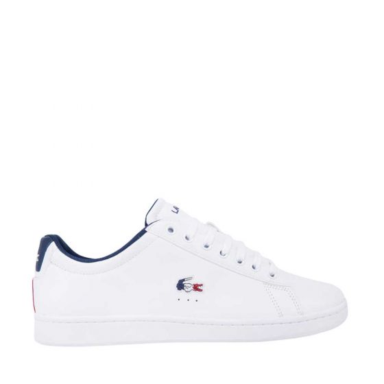 TENIS CASUAL LACOSTE CARNABY EVO TRI1 SMA WHT/NVY/RED 3407 ~ CABALLERO Blanco CLASSIC