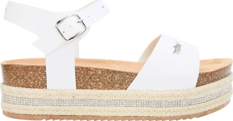 Sandalia Plana Altura Media Con Yute