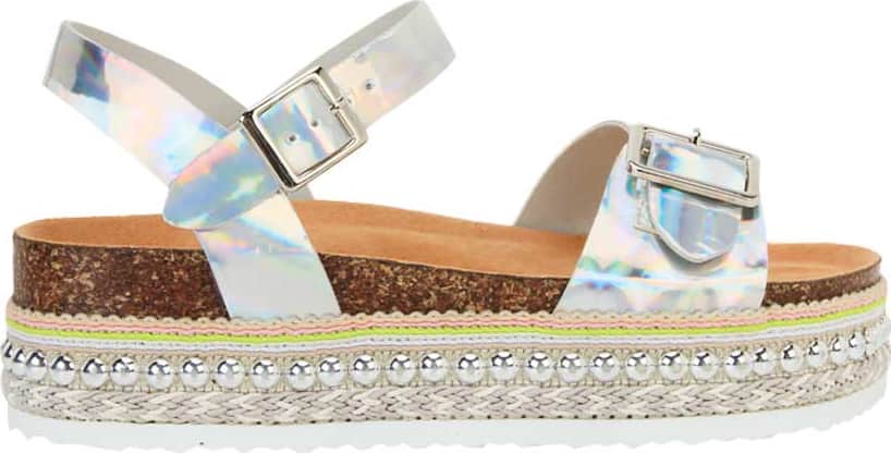 Sandalia Plana Altura Media Con Yute