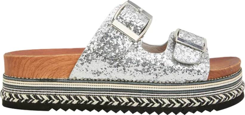 Sandalia Plana Altura Media Combinada