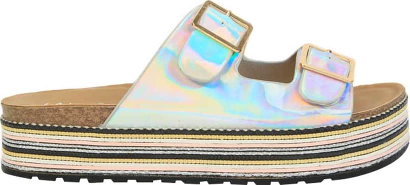 Sandalia Plana Altura Media Combinada