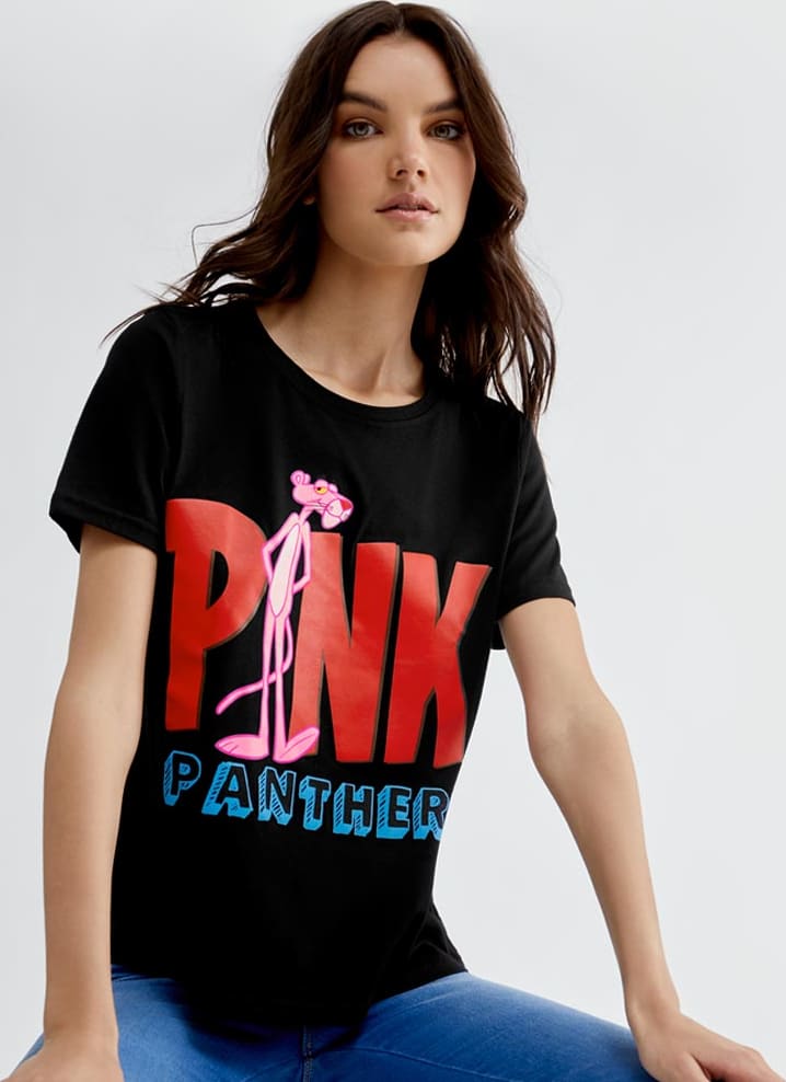 Casual multicolor lady t-shirt Pink Panther model ACKP – Conceptos