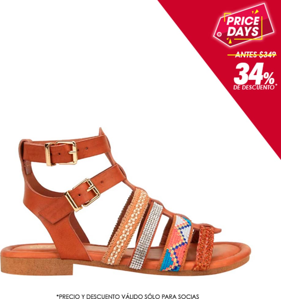 Sandalia Plana Boho Romana