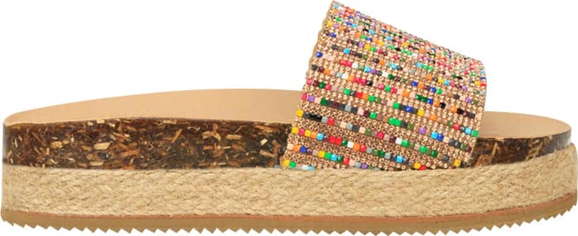 Sandalia Plana Altura Media Con Yute