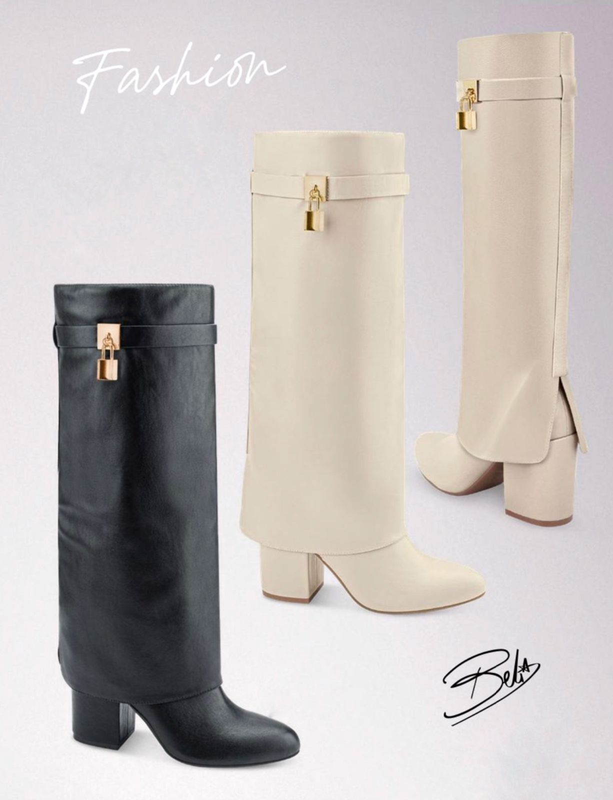 Bota vestir dama beige/hueso Belinda Peregrin modelo TY25