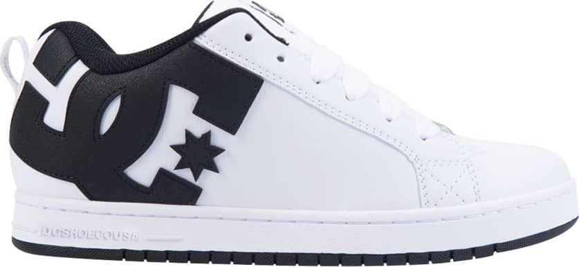 Tenis skate caballero blanco/negro piel Dc Shoes modelo 9WLK