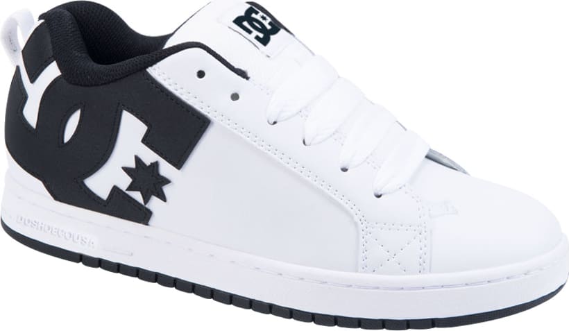 Tenis skate caballero blanco/negro piel Dc Shoes modelo 9WLK