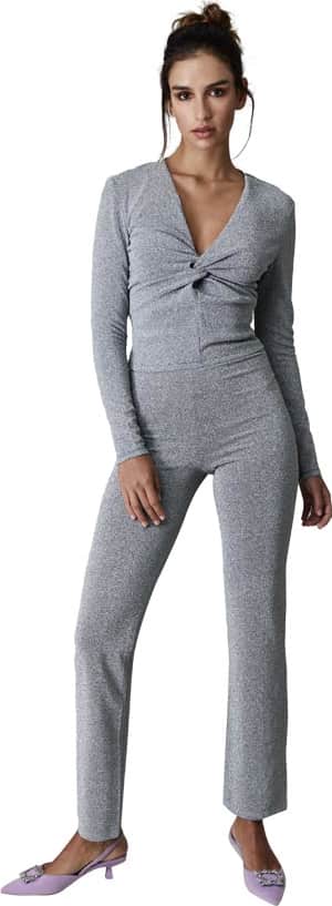 PANTALÓN RECTO EFECTO BRILLOSO