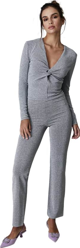 PANTALÓN RECTO EFECTO BRILLOSO