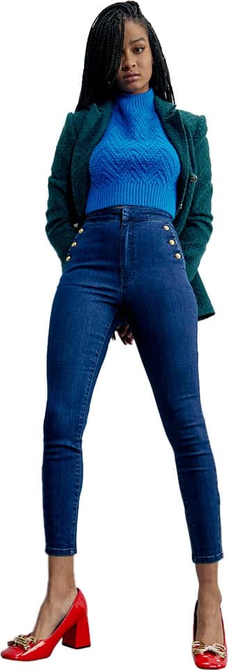 JEANS SÚPER SKINNY SÚPER CINTURA ALTA