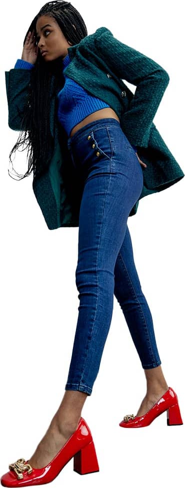 JEANS SÚPER SKINNY SÚPER CINTURA ALTA