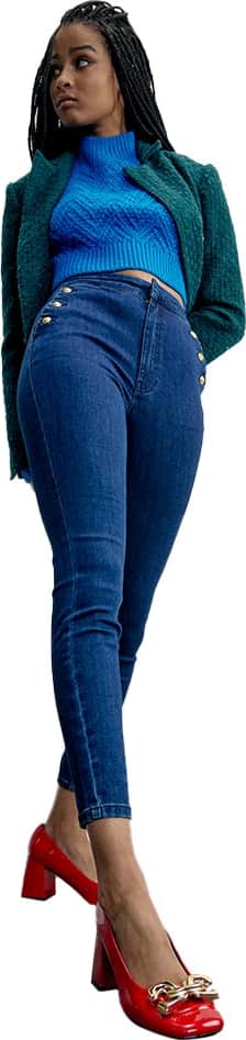 JEANS SÚPER SKINNY SÚPER CINTURA ALTA