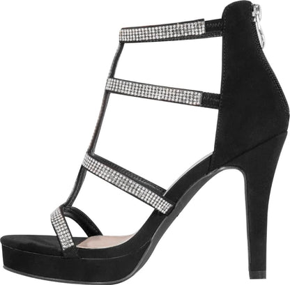 SANDALIA TACÓN PLATAFORMA  BRILLOS