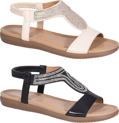 KIT SANDALIA PLANA CON PIEDRAS