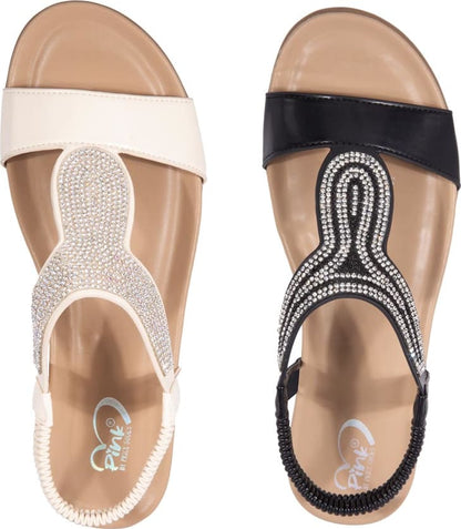 KIT SANDALIA PLANA CON PIEDRAS