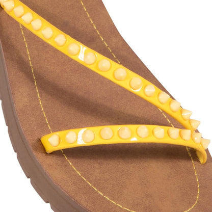 SANDALIA PLANA CON ESTOPEROLES