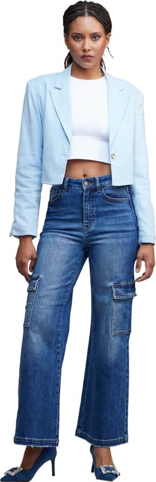 JEANS CARGO CINTURA SUPERALTA