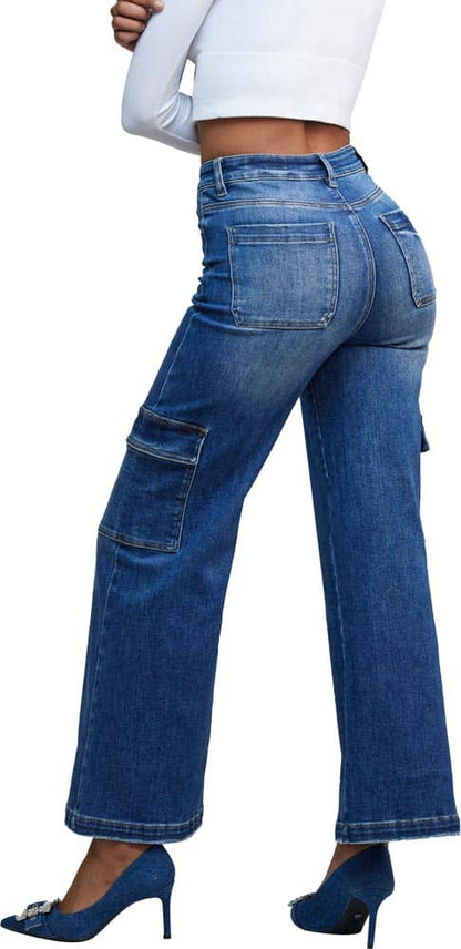 JEANS CARGO CINTURA SUPERALTA