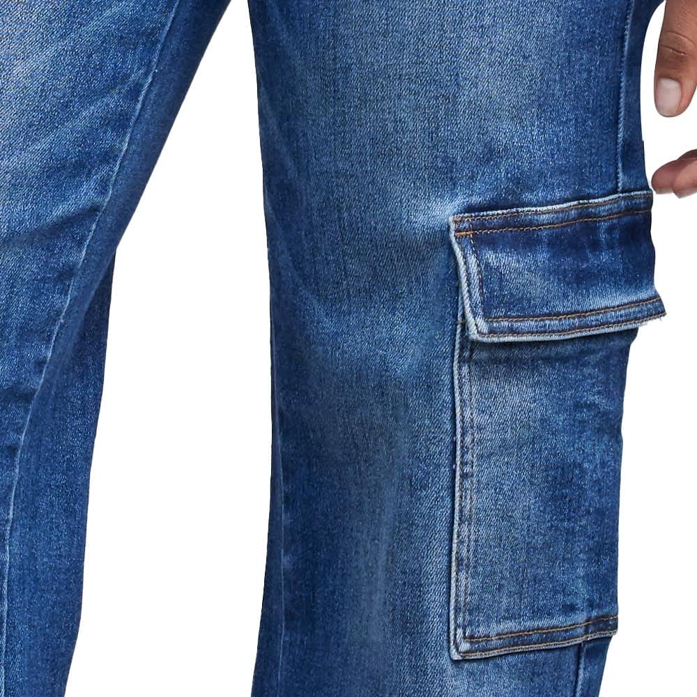 JEANS CARGO CINTURA SUPERALTA