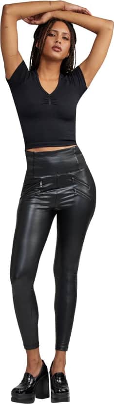 LEGGINGS EFECTO PIEL CINTURA ALTA