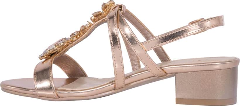 SANDALIA TACÓN BAJO CON PIEDRAS