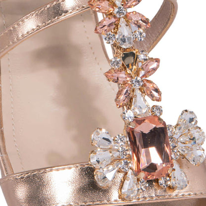 SANDALIA TACÓN BAJO CON PIEDRAS