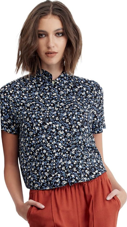 BLUSA CAMISERA ESTAMPADA