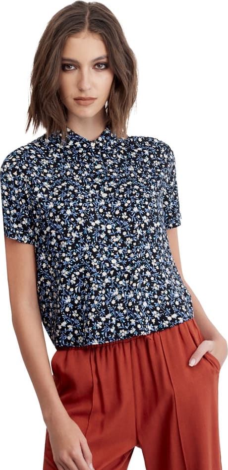 BLUSA CAMISERA ESTAMPADA
