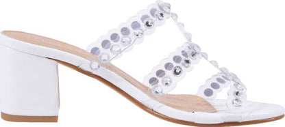 SANDALIA TACÓN ANCHO CON BRILLOS