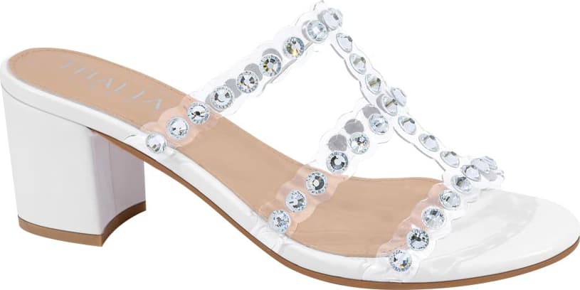 SANDALIA TACÓN ANCHO CON BRILLOS