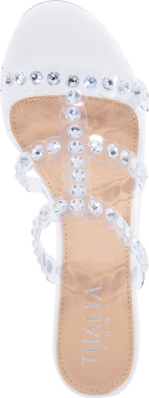 SANDALIA TACÓN ANCHO CON BRILLOS