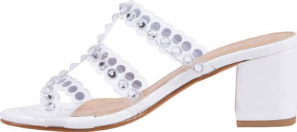 SANDALIA TACÓN ANCHO CON BRILLOS