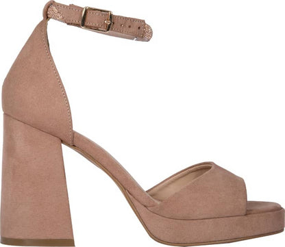 SANDALIA TACÓN ANCHO CON PEDRERÍA