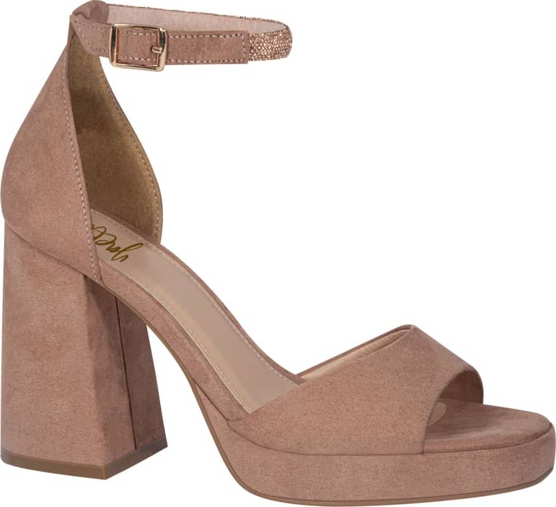 SANDALIA TACÓN ANCHO CON PEDRERÍA