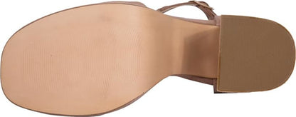 SANDALIA TACÓN ANCHO CON PEDRERÍA