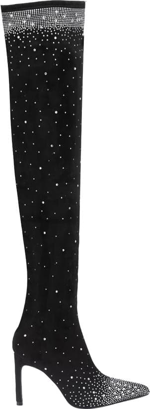 BOTA EXTRA LARGA STRETCH CON PEDRERÍA